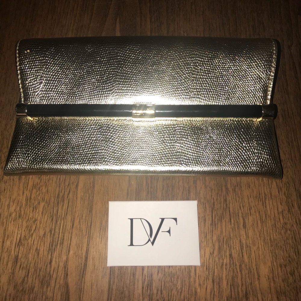 DVF Gold Clutch Perfect for Evening / Formal